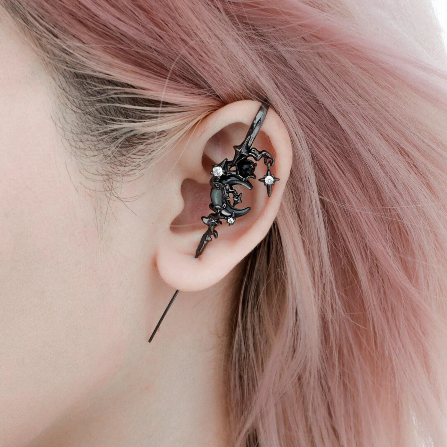NightShade™ | Myth of the Moon Ear Hook Needle Piercing